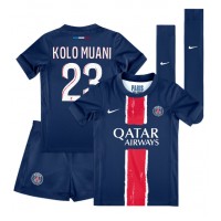 Paris Saint-Germain Randal Kolo Muani #23 Fußballbekleidung Heimtrikot Kinder 2024-25 Kurzarm (+ kurze hosen)